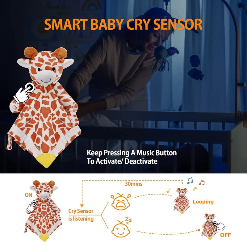 BEREST Baby Lovey Sound Sleep Soother, Rechargeable White Noise and Lullaby Heartbeat Infant Sleeping Aid with Cry Sensor at Nap Time Routine, Boys & Girls Gift Portable Plush Toddler Snuggle Toy - Image 3